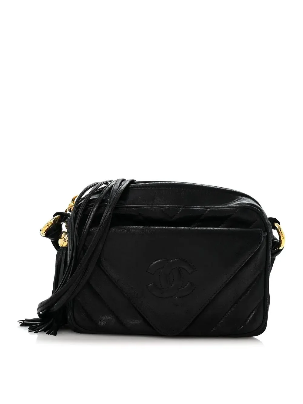 Chanel Lambskin Chevron Quilted Tassel #329404C14B